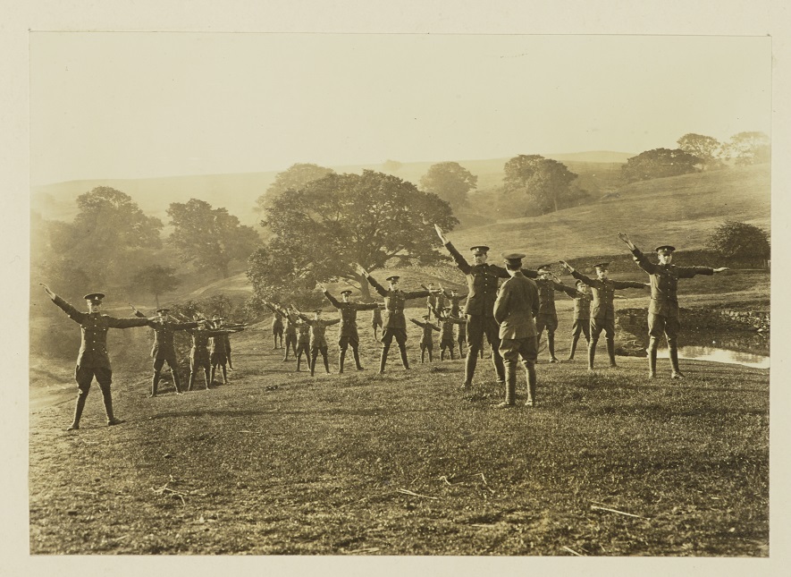 A signalling parade at camp